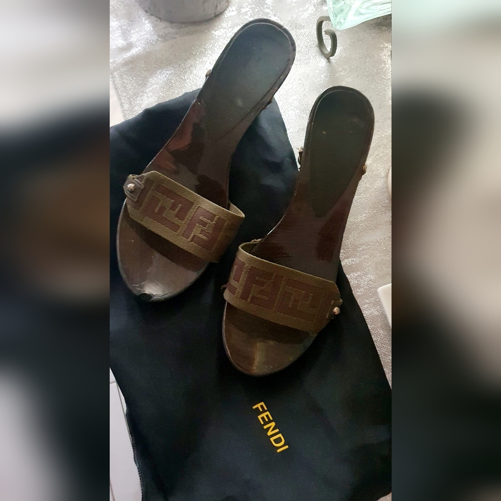 FENDI Slip on wooden Clogs - Picture 7 of 7